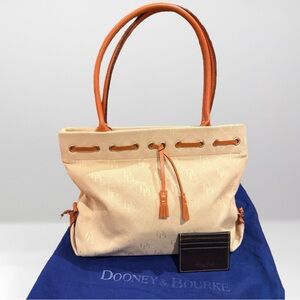 Dooney & Bourke Cream Tote with Tan TrimShoulder bag and Card Case